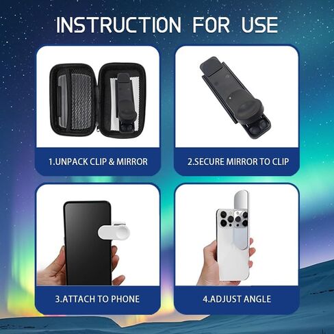 Weseecase Mirror Reflection Clip - التقاط انعكاسات مذهلة على الفور ، وتصميم سهلة للتصوير الفوتوغرافي للسفر والتقاط الصور الشخصية ، وعدسة الهاتف المحمولة لمبدعي وسائل التواصل الاجتماعي وعشاق التصوير الفوتوغرافي in Saudi Arabia