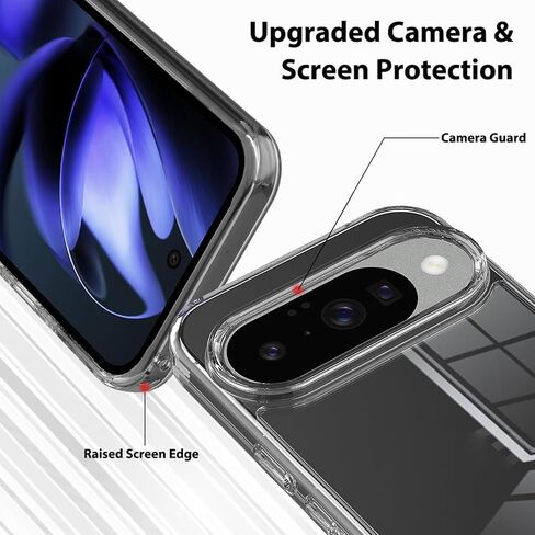 متوافق مع Case Pixel 10/10 Pro ، [مضادات الصفراء] فائقة الرقيقة النحيفة النحيفة الصدمة واضحة الصدمة Cover TPU Cover Cover Full Detrection Pumper Phone for Google Pixel 10/10 Pro in Saudi Arabia