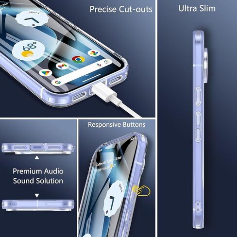 متوافق مع Case Pixel 10/10 Pro ، [مضادات الصفراء] فائقة الرقيقة النحيفة النحيفة الصدمة واضحة الصدمة Cover TPU Cover Cover Full Detrection Pumper Phone for Google Pixel 10/10 Pro in Saudi Arabia