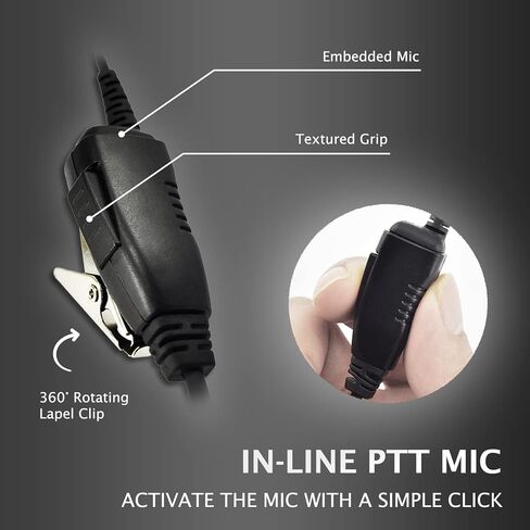 PROMAXPOWER [10-Pack] 1-Wire C-Shape Swivel Earpiece Headset with in-Line Mic & PTT Button for Motorola Two-Way Radios SL300, SL3500e, SL4000, SL7550e, SL7580, SL8550e, SL1K in Kuwait