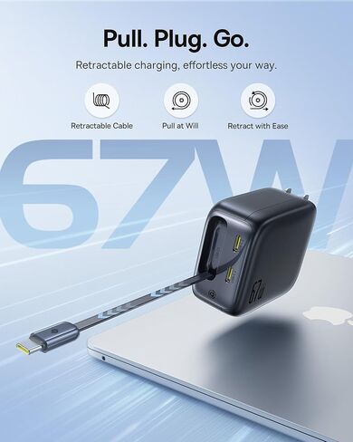 BASEUS 67W قابلة للسحب USB C Charger & Baseus 45W USB C Charger Block 2 Pack in Saudi Arabia