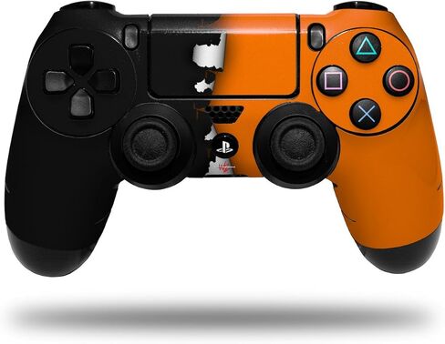 فينيل صائق الجلد متوافق مع Sony PS4 Controller PlayStation 4 الأصلي النحيف والمحترفين ألوان أسود برتقالي (وحدة تحكم غير متضمنة) in Kuwait