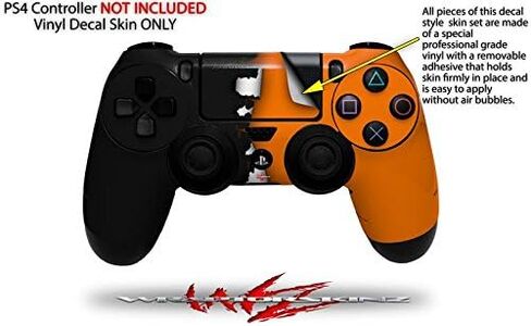فينيل صائق الجلد متوافق مع Sony PS4 Controller PlayStation 4 الأصلي النحيف والمحترفين ألوان أسود برتقالي (وحدة تحكم غير متضمنة) in Kuwait