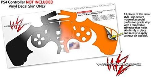 فينيل صائق الجلد متوافق مع Sony PS4 Controller PlayStation 4 الأصلي النحيف والمحترفين ألوان أسود برتقالي (وحدة تحكم غير متضمنة) in Kuwait