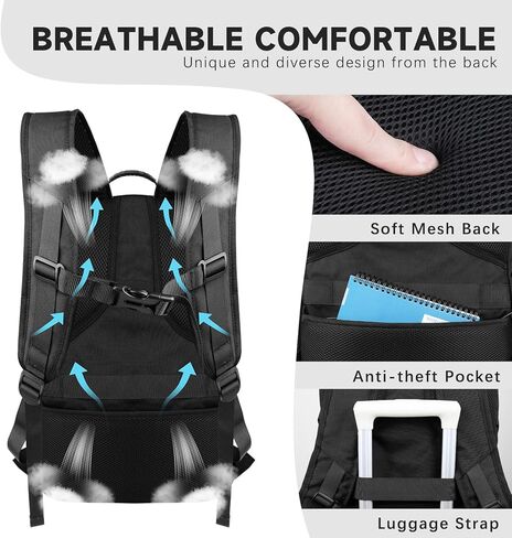 50L Travel Backpack, Extra Large Backpack, Laptop Backpack for Men, big Backpack, Water Resistant TSA Approved Business Work College School Computer Bag with USB Port, Fits 17 Inch Laptops in Saudi Arabia