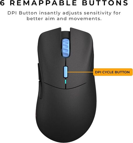MODEL GOMRIOUS D FORGE LIMITED EDITION Black Gaming Mouse Wireless ، وملحقات ألعاب الكمبيوتر الشخصي ، و Gamer Mouse ، و Superlight 58G ، و 6 أزرار قابلة للبرمجة ، وعمر بطارية 80 ساعة ، ومستشعر 19 كيلو ، قابلة لإعادة الشحن (متجدد) in Kuwait