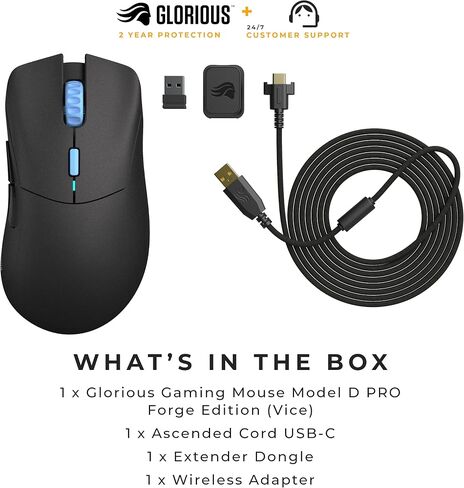 MODEL GOMRIOUS D FORGE LIMITED EDITION Black Gaming Mouse Wireless ، وملحقات ألعاب الكمبيوتر الشخصي ، و Gamer Mouse ، و Superlight 58G ، و 6 أزرار قابلة للبرمجة ، وعمر بطارية 80 ساعة ، ومستشعر 19 كيلو ، قابلة لإعادة الشحن (متجدد) in Kuwait