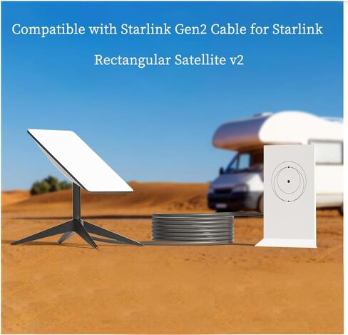 كابل استبدال لنظام STAR Gen2 V2 الأقمار الصناعية ، متوافق مع Starlink مستطيلة البقرة ، موصل Cat5e من النوع D ، كابل متين في الهواء الطلق (118.11 ، بوصة) in Kuwait