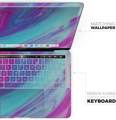 المحيط الوردي الأزرق الزرقاء V32 غلاف كامل للجسم مقاوم للخدش صائق البشرة متوافق مع MacBook 13 "Air M1 (A2337) in Saudi Arabia