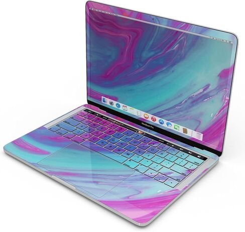 المحيط الوردي الأزرق الزرقاء V32 غلاف كامل للجسم مقاوم للخدش صائق البشرة متوافق مع MacBook 13 "Air M1 (A2337) in Saudi Arabia