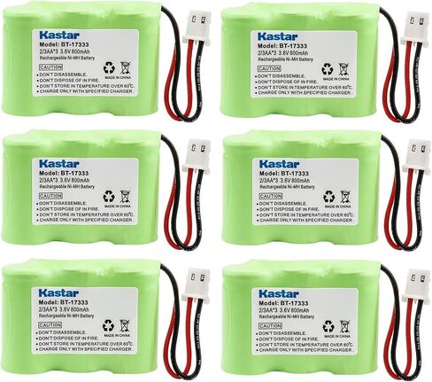 Kastar 6-pack 2/3AA 3.6V 800MAH 5264 Ni-MH بطارية قابلة للشحن للهاتف المنزلي V-Tech 80-1338-00-00 89-1332-00-00 89-1338-00 BT-17333 BT-27333 BT-17233 BT-27233 BT-16345 BT-26333 in Saudi Arabia