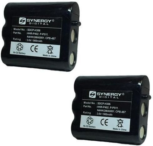 Synergy Digital Cordless Phone Batteries, Compatible with Panasonic KX-TGA270S Cordless Phone, (Ni-CD, 3.6V, 900 mAh), combo-pack includes: 2 x SDCP-H306 Batteries in Saudi Arabia