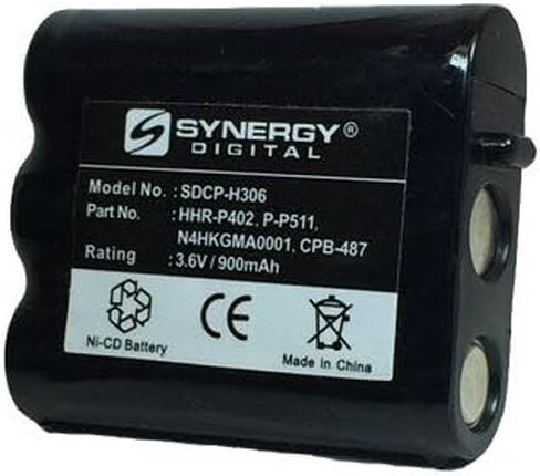 Synergy Digital Cordless Phone Batteries, Compatible with Panasonic KX-TGA270S Cordless Phone, (Ni-CD, 3.6V, 900 mAh), combo-pack includes: 2 x SDCP-H306 Batteries in Saudi Arabia