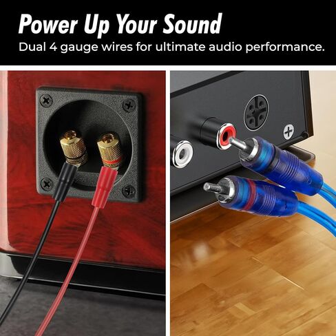 4 Gauge Amp Wiring Kit by InstallGear - Complete Subwoofer Wiring Kit with Power, Ground, RCA Cables - Soft Touch CCA Cable Set for Amplifier Installation - 17ft Length in Saudi Arabia
