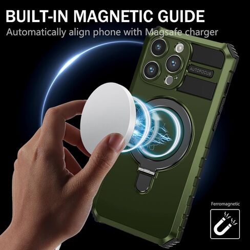 بالنسبة إلى iPhone 15 Pro Max Magnetic Case [متوافق مع Magsafe] مع اثنين من حماة الشاشة الزجاجية المقسى مع كيكستاند الحلقة ، والصف العسكري الثقيل لجهاز iPhone 14 Pro Max Case 6.7 '' in Saudi Arabia