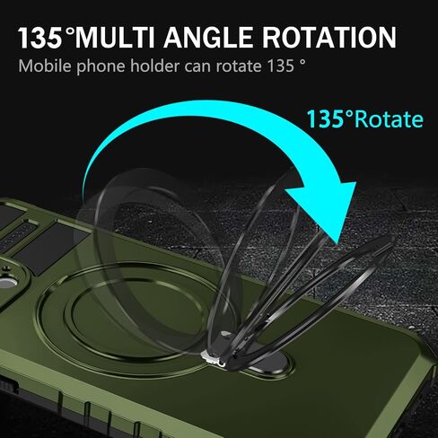 بالنسبة إلى iPhone 15 Pro Max Magnetic Case [متوافق مع Magsafe] مع اثنين من حماة الشاشة الزجاجية المقسى مع كيكستاند الحلقة ، والصف العسكري الثقيل لجهاز iPhone 14 Pro Max Case 6.7 '' in Saudi Arabia