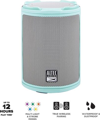 Altec Lansing - HydraMotion Wireless Bluetooth Speaker with 360 Degree Sound, Portable IP67 Waterproof for Outdoors, Shockproof, Snowproof, Everything Proof, 12 Hour Playtime (Black) in Kuwait