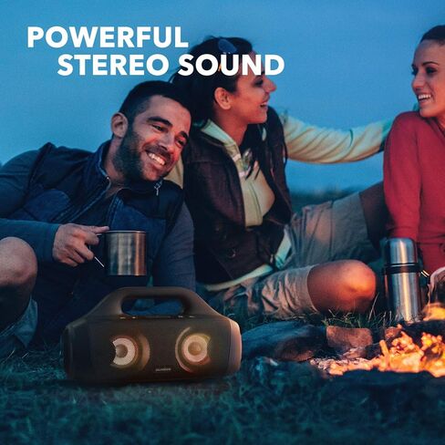 Anker Soundcore Select Pro ، مكبر صوت Bluetooth في الهواء الطلق مع تقنية Bassup ، IPX7 مقاوم للماء ، وقت تشغيل 16 ساعة ، تطبيق ، مصابيح LED ، مقبض مدمج ، مكبر صوت بلوتوث محمول للهواء الطلق ، التخييم in Kuwait