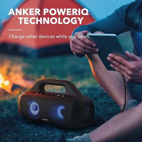 Anker Soundcore Select Pro ، مكبر صوت Bluetooth في الهواء الطلق مع تقنية Bassup ، IPX7 مقاوم للماء ، وقت تشغيل 16 ساعة ، تطبيق ، مصابيح LED ، مقبض مدمج ، مكبر صوت بلوتوث محمول للهواء الطلق ، التخييم in Kuwait