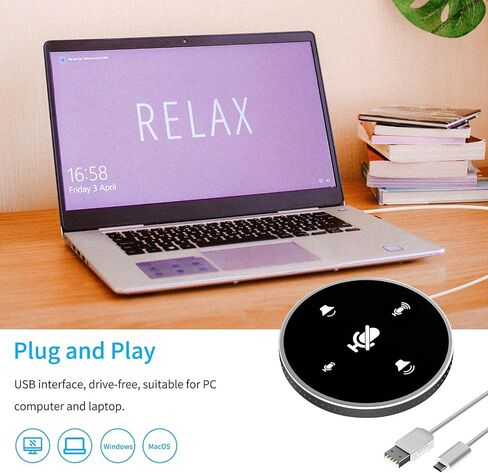 ميكروفون سطح المكتب USB مؤتمر مكبر صوت مكبر صوت مكبر الصوت المدمج 360 درجة مئوية للكمبيوتر مكثف كمبيوتر مكثف للكمبيوتر للكمبيوتر المحمول للكمبيوتر الشخصي in Saudi Arabia
