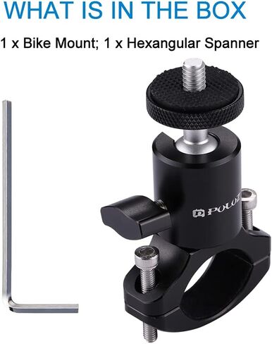 PULUZ Bike Camera Handlebar Mount for Gopro Hero 12/11/10/9/8/7/6 Bike Motorcycle Mount Clip, 360 Degree Rotation Aluminum Bicycle Bracket for DJI OSMO Action&Xiaoyi Camera in Kuwait