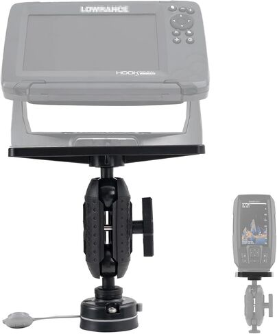 HITORHIKE Universal Fish Finder Mount for Kayak-with Transducer Arm Options,Ball Base,Dual Plates, Fits 9" Electronics,Compatible with Garmin/Lowrance/Humminbird(Basic Mount Pro Set with Arms) in Kuwait