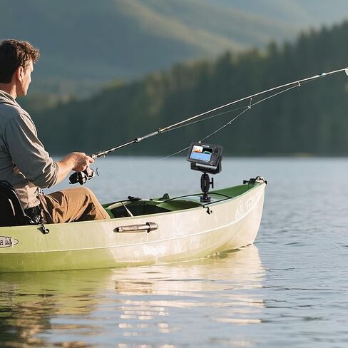 HITORHIKE Universal Fish Finder Mount for Kayak-with Transducer Arm Options,Ball Base,Dual Plates, Fits 9" Electronics,Compatible with Garmin/Lowrance/Humminbird(Basic Mount Pro Set with Arms) in Kuwait