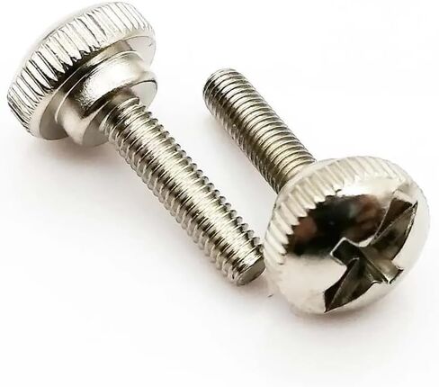 عام 10pcs M3x4.5/6/8/10/12 مم من الفولاذ الكربون الفولاذ الكربون محاسبي محاسوب الكمبيوتر غطاء محكم الكمبيوتر يدوي تشديد الإبهام المسمار الترباس DIY (الفضة ، M3x8mm) in Kuwait