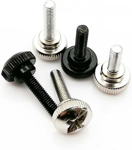 عام 10pcs M3x4.5/6/8/10/12 مم من الفولاذ الكربون الفولاذ الكربون محاسبي محاسوب الكمبيوتر غطاء محكم الكمبيوتر يدوي تشديد الإبهام المسمار الترباس DIY (الفضة ، M3x8mm) in Kuwait