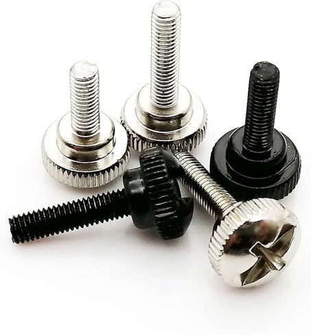عام 10pcs M3x4.5/6/8/10/12 مم من الفولاذ الكربون الفولاذ الكربون محاسبي محاسوب الكمبيوتر غطاء محكم الكمبيوتر يدوي تشديد الإبهام المسمار الترباس DIY (الفضة ، M3x8mm) in Kuwait