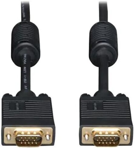 TRIPP Lite Eaton Series P502-025 VGA Cable 25 FT ، HI-RES RGB HD15 M/M ، مطلي بالذهب ، حزمة أسود مزدوج مقولبة ، مؤهلة مُصنّعة سحابة مؤهلة (50 حزمة) in Saudi Arabia