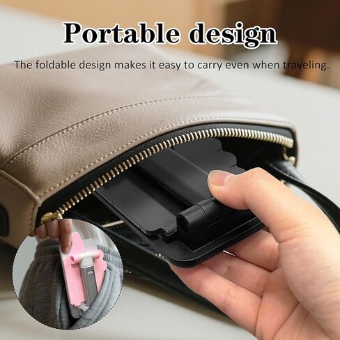 الإبهام لأعلى قابلة للطي للهاتف الخلوي للمكتب ، حامل الهاتف المضاد للزلزال قابل للتعديل متوافق مع جميع الهواتف المحمولة ، ملحقات سطح المكتب الإبداعية اللطيفة للمكتب/الصفحة الرئيسية ، 2 حزمة أسود & وردي in Kuwait