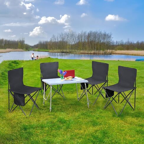 Outvita 4 Pack Folding Camping Chair, Ultra Lightweight Camping Chairs for Adults, Portable Lawn Chair with Carrying Bag for Fishing, Camping, Hiking, Picnic, Beach, Sports, 220 Lbs Weight Capacity in Kuwait