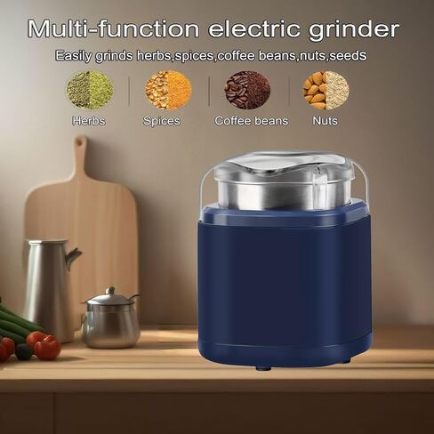 Electric Herb Grinder 200W Powerful Fast Grinding for Dry Spices Flower Buds with Brush, Easy On/Off One-Touch Push Button Powder Grinder Perfect For Herbs, Spices, Nuts, Grains and Coffee Beans in Kuwait