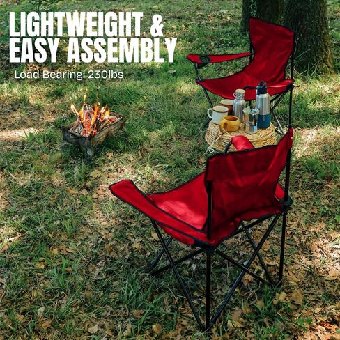 Outvita 4 Pack Folding Camping Chair, Ultra Lightweight Camping Chairs for Adults, Portable Lawn Chair with Carrying Bag for Fishing, Camping, Hiking, Picnic, Beach, Sports, 220 Lbs Weight Capacity in Kuwait