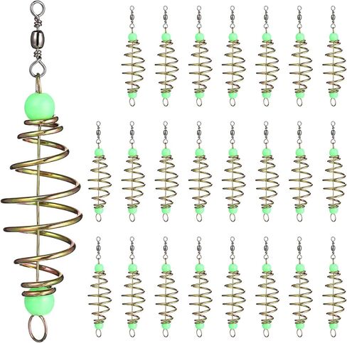 48Pcs Fishing Bait, Cage Carbon Steel Spring Feeder Basket Holder, Coarse Lure Feeder Carp Lure Fish Accessories with Luminous in Saudi Arabia
