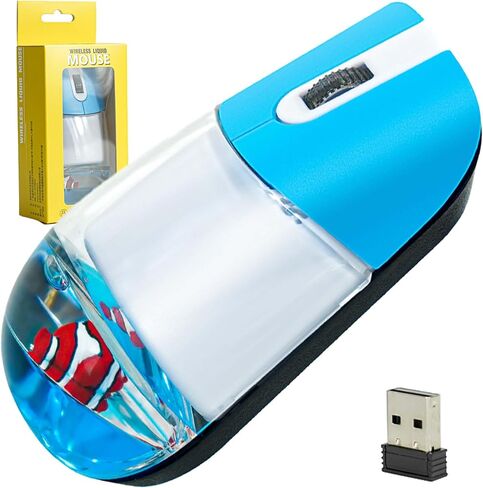 ماوس اللاسلكي لطيف الماء صامت صامت خفيف الوزن محمولة أكوا شفافة سائلة بصري فئران رجعية مع USB requver in Kuwait