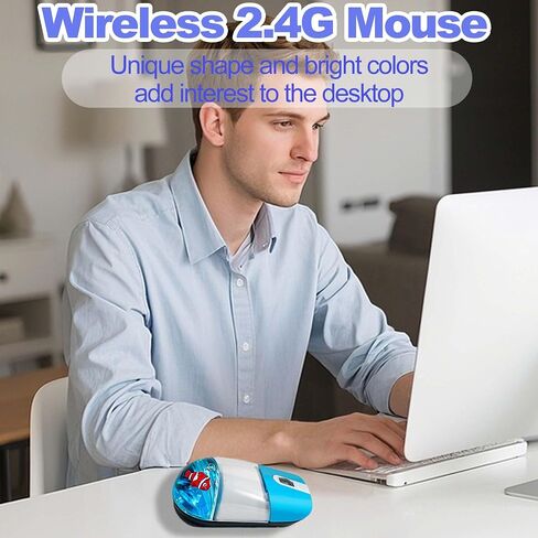 ماوس اللاسلكي لطيف الماء صامت صامت خفيف الوزن محمولة أكوا شفافة سائلة بصري فئران رجعية مع USB requver in Kuwait