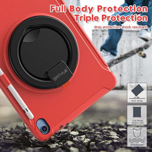 BATYUE Case for iPad (A16) 11th/10th Generation 10.9'' inch 2025/2022, Rugged Protective Shockproof Cover for Kids Girls with Screen Protector, 360° Rotating Stand, Pencil Holder, Emerald Green in Kuwait