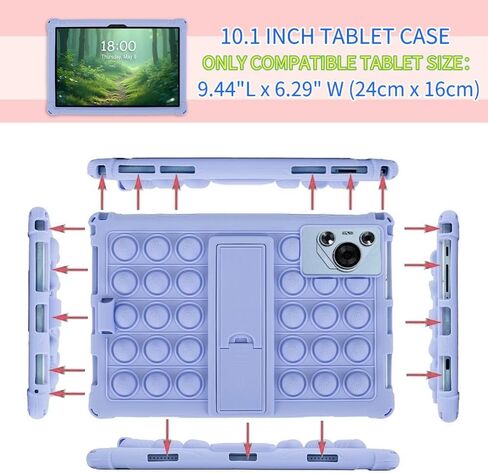 10.1 inch Silicone Case for ROWT A10 Tablet，Soft and Lightweight Universal Protective Cover for aiprotablet C20e/Moderness MB1001/Callsky-Tab 10.1 inch Tablets(Black) in Saudi Arabia