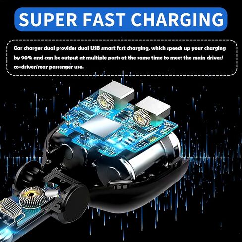 2025 Upgrade Car Careette Wighter Dlitter ، 4 في 1 محول ولاعة سجائر مزدوجة مع منفذ USB 2.4A و QC3.0 سريعًا للهاتف المحمول ، داش كاميرا ، شاحن سيارة 12/24 فولت مع LED Voltmeter in Kuwait