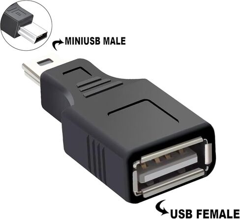 2 Pack USB 2.0 Type A Female to Mini USB 5-Pin-Pin-Pin Male/Female Adapter-نقل البيانات عالية السرعة وتوافقها مع الكاميرات والطابعات وأجهزة الصوت والمزيد in Kuwait