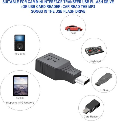 2 Pack USB 2.0 Type A Female to Mini USB 5-Pin-Pin-Pin Male/Female Adapter-نقل البيانات عالية السرعة وتوافقها مع الكاميرات والطابعات وأجهزة الصوت والمزيد in Kuwait