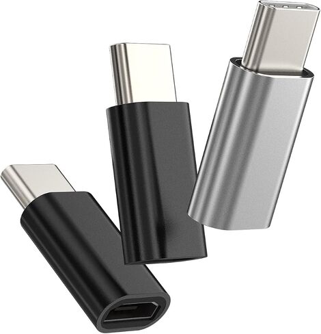Zoyuzan micro USB أنثى أنثى USB C Male Adapter (3Pack) لـ Galaxy Note S10 S20 S21 Ultra Z Flip S9 Plus for iPad Pro Air4 2020 Android Charger Cable to type C Charging Cord Cordter in Kuwait