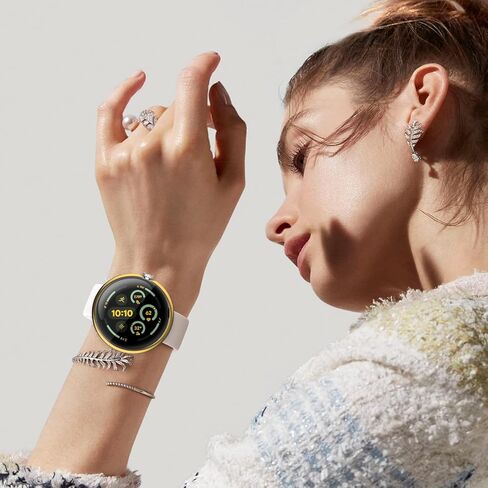 حالة واقي شاشة مطلي ناعمة TPU متوافقة مع Google Pixel Watch 3 (2024) 45 مم ، وتثبيت سهلة التثبيت خفيفة الوزن غلاف واقٍ شديد الراحة لمشاهدة البكسل 3. (الذهب ، ساعة بكسل 3 [45 ملم]) in Kuwait
