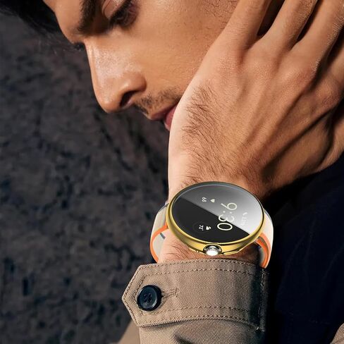 حالة واقي شاشة مطلي ناعمة TPU متوافقة مع Google Pixel Watch 3 (2024) 45 مم ، وتثبيت سهلة التثبيت خفيفة الوزن غلاف واقٍ شديد الراحة لمشاهدة البكسل 3. (الذهب ، ساعة بكسل 3 [45 ملم]) in Kuwait