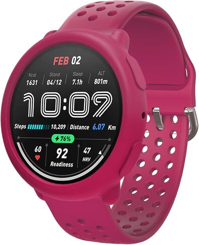 4Pack Silicone Watch Case Cover Compatible with Amazfit Active 2 Smartwatch Accessories Protection (Black,White,Red,Green) in Saudi Arabia