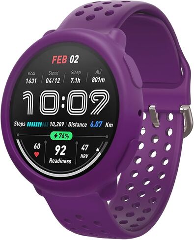 4Pack Silicone Watch Case Cover Compatible with Amazfit Active 2 Smartwatch Accessories Protection (Black,White,Red,Green) in Saudi Arabia