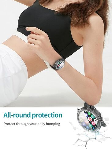 2Pack Case for Xiaomi Watch S4 ، واقي شاشة Noukaju Smart Watch ، وهو فيلم زجاجي مضمّن 9 ساعات ، كمبيوتر صلب ، سهلة التثبيت ، غطاء واقية لـ Xiaomi Smartwatch S4 (Black+Clear) in Saudi Arabia