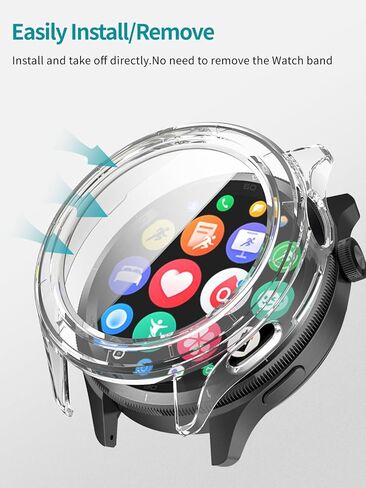 2Pack Case for Xiaomi Watch S4 ، واقي شاشة Noukaju Smart Watch ، وهو فيلم زجاجي مضمّن 9 ساعات ، كمبيوتر صلب ، سهلة التثبيت ، غطاء واقية لـ Xiaomi Smartwatch S4 (Black+Clear) in Saudi Arabia